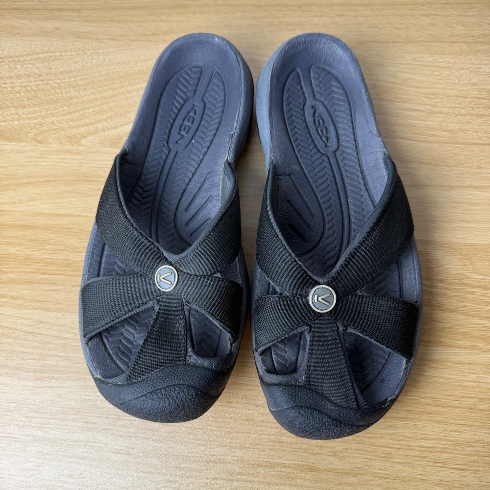 KEEN Bali Strap Slide Sandals Womens 7 Black Closed Toe Gorpcore Casual Hiking